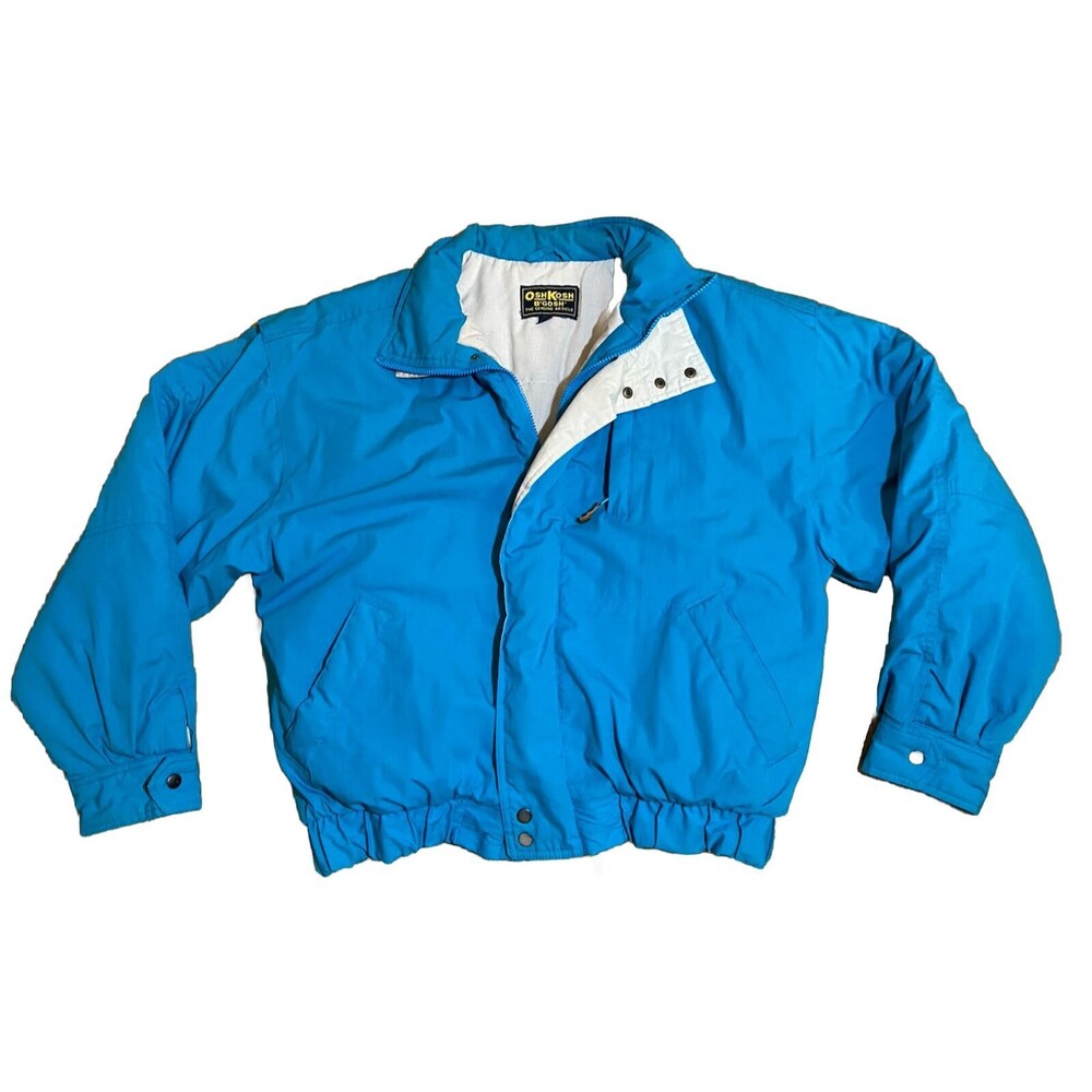 Vintage Oshkosh B’gosh Jacket Mens L Blue Puffer Bomber Coat Rare